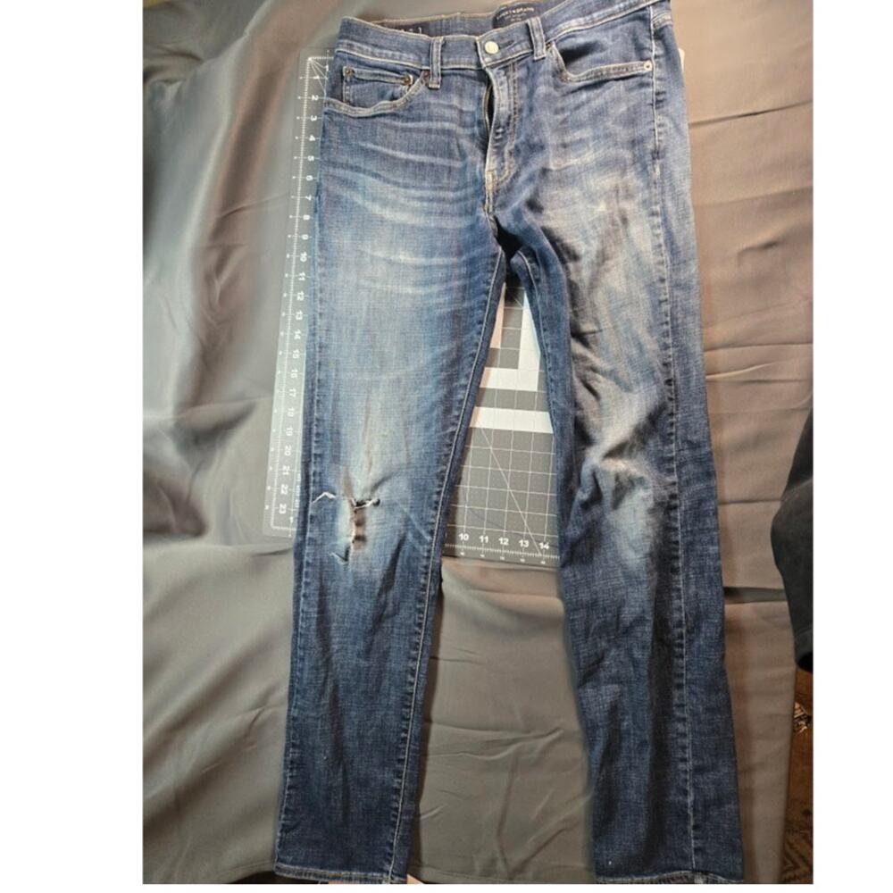 Lucky Brand 121 Slim Straight Jeans Mens Blue Denim 32/34 with Defects